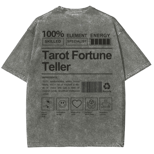 Tarot Fortune Teller Unisex Fit Washed T-Shirt Customscool
