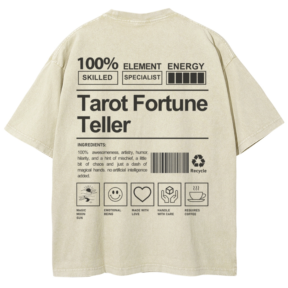Tarot Fortune Teller Unisex Fit Washed T-Shirt Customscool