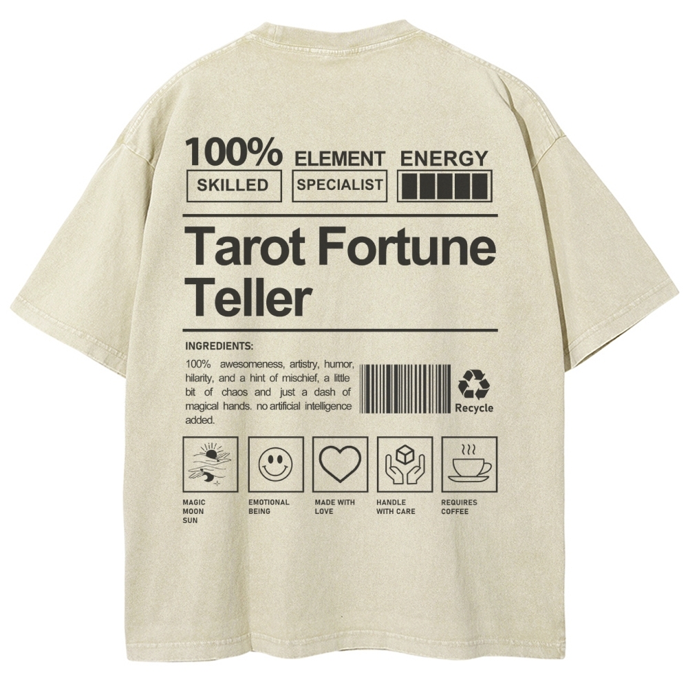 Tarot Fortune Teller Unisex Fit Washed T-Shirt Customscool
