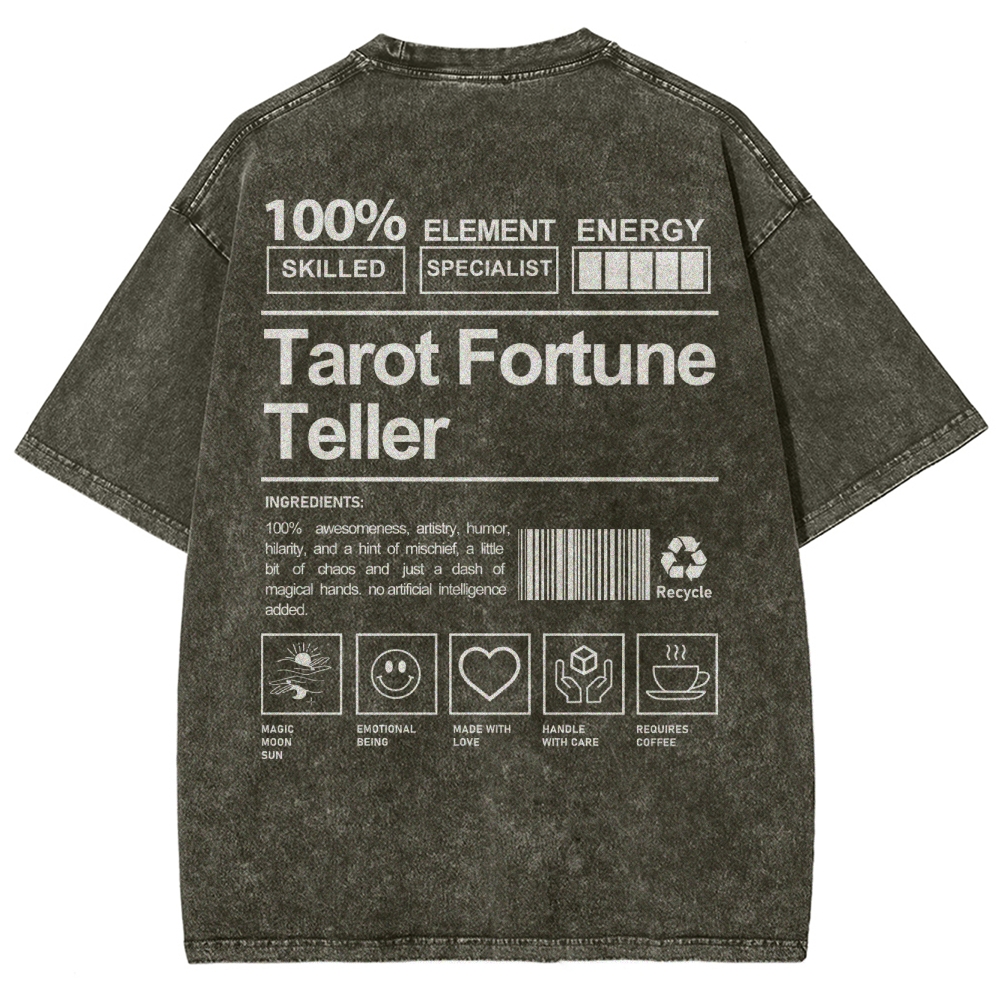 Tarot Fortune Teller Unisex Fit Washed T-Shirt Customscool