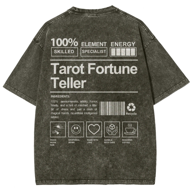 Tarot Fortune Teller Unisex Fit Washed T-Shirt Customscool