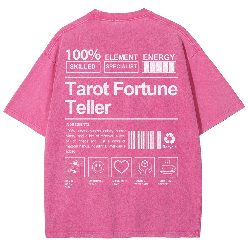 Tarot Fortune Teller Unisex Fit Washed T-Shirt Customscool