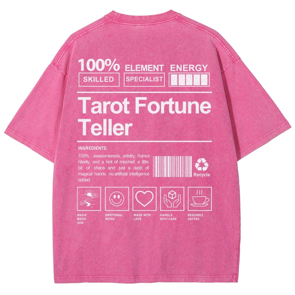 Tarot Fortune Teller Unisex Fit Washed T-Shirt Customscool