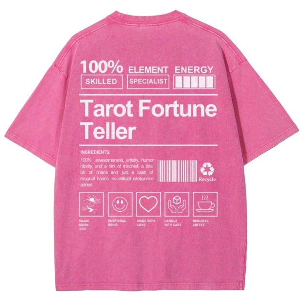 Tarot Fortune Teller Unisex Fit Washed T-Shirt Customscool