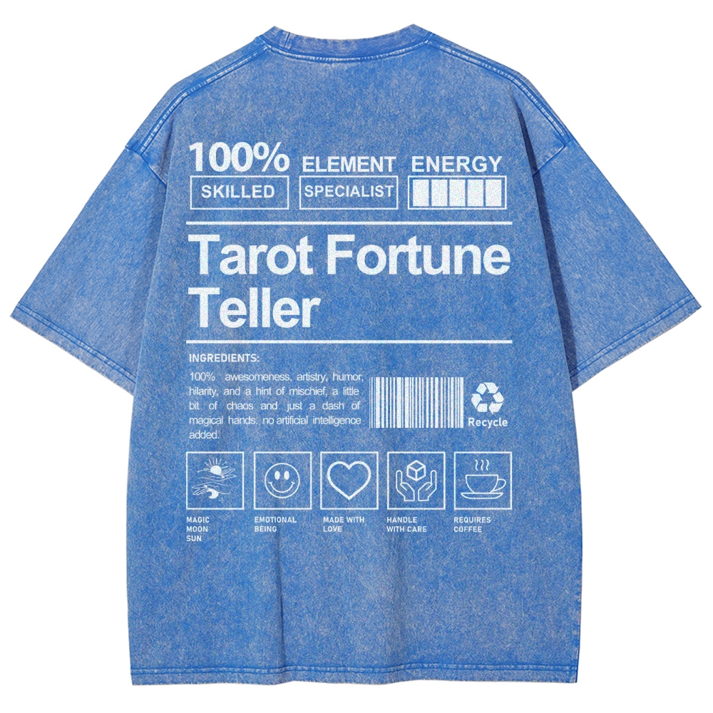 Tarot Fortune Teller Unisex Fit Washed T-Shirt Customscool