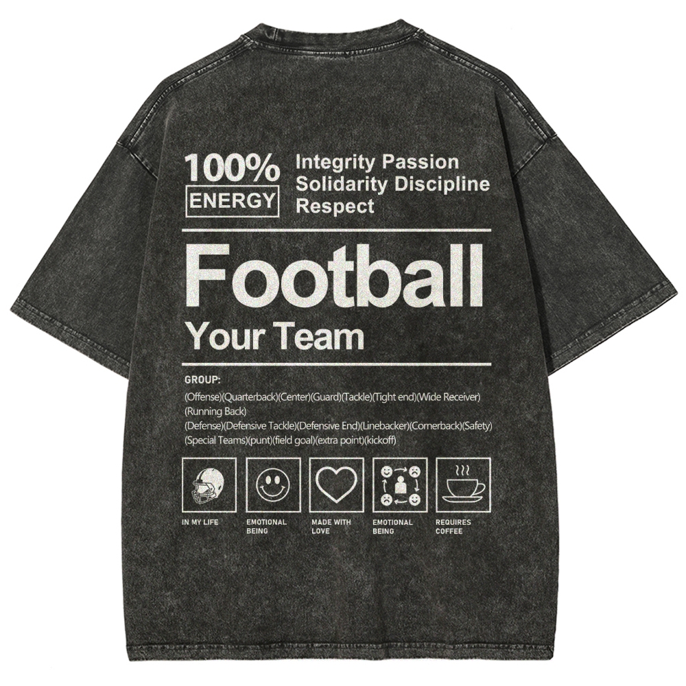 Football Unisex Fit Washed T-Shirt