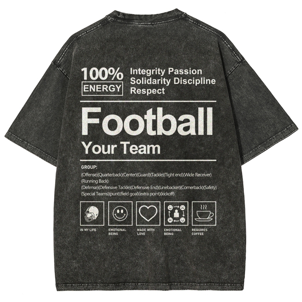 Football Unisex Fit Washed T-Shirt