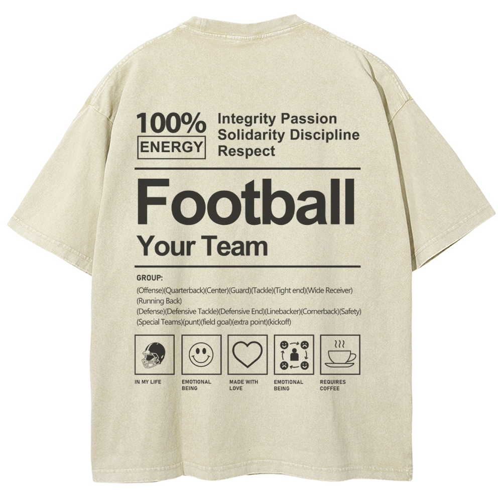 Football Unisex Fit Washed T-Shirt