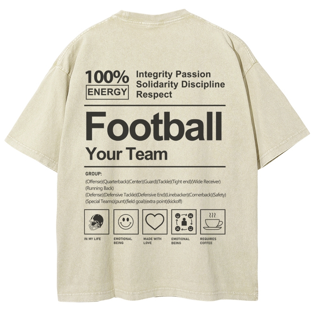 Football Unisex Fit Washed T-Shirt