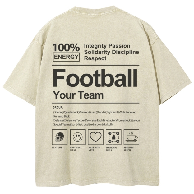 Football Unisex Fit Washed T-Shirt