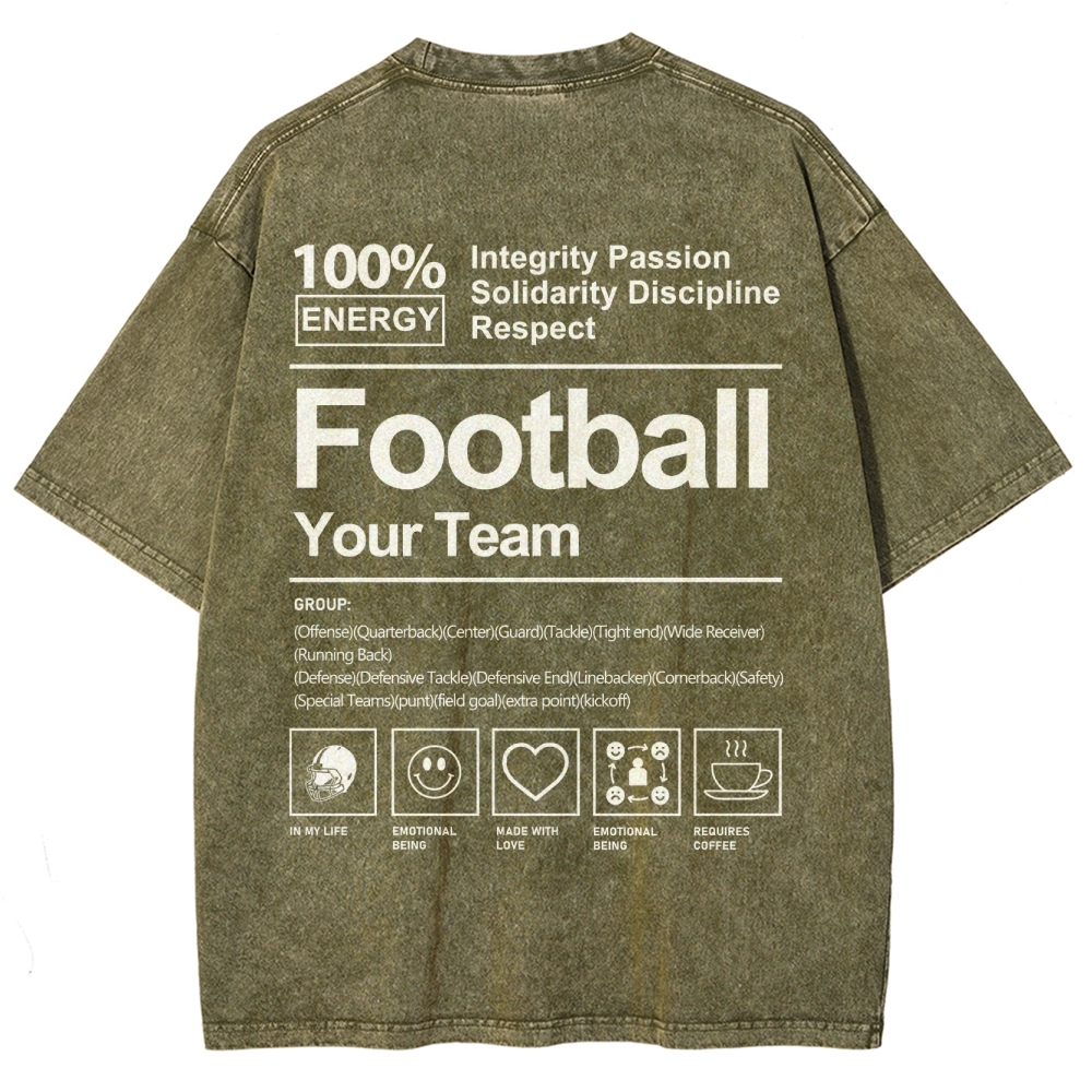 Football Unisex Fit Washed T-Shirt