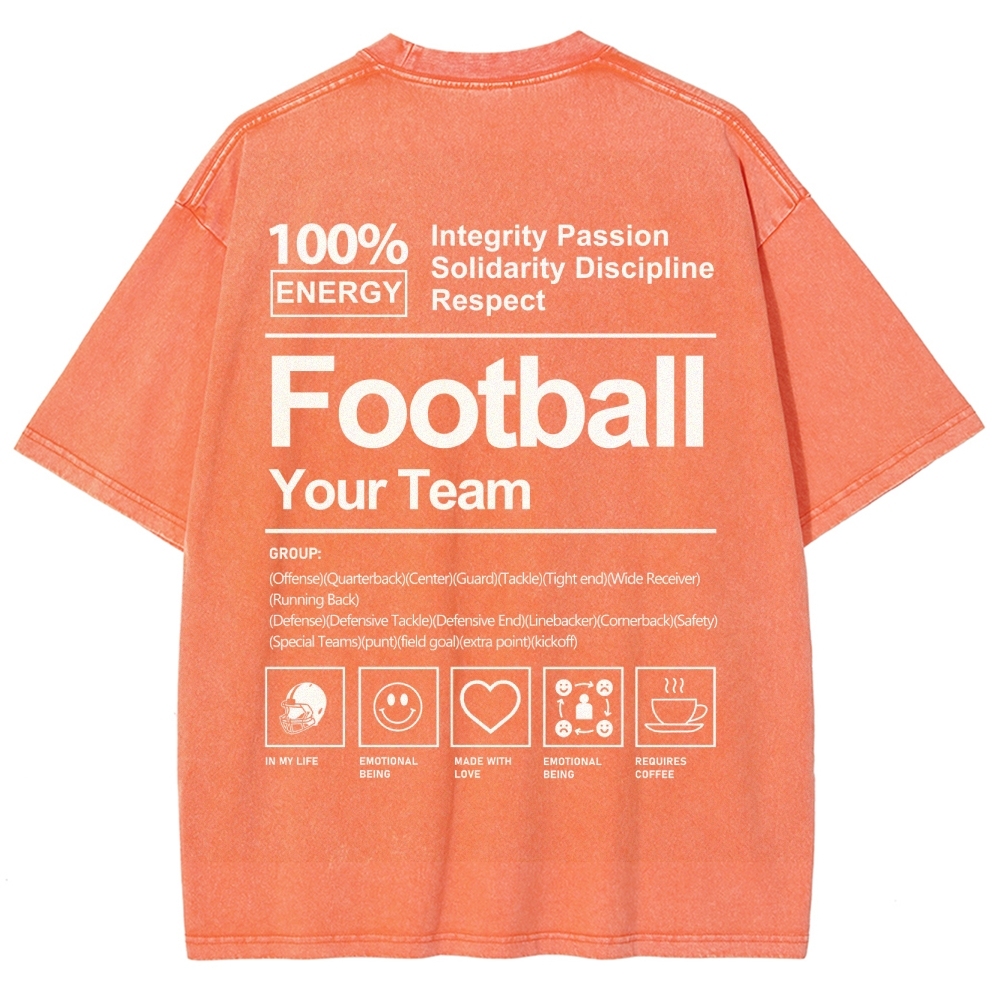 Football Unisex Fit Washed T-Shirt
