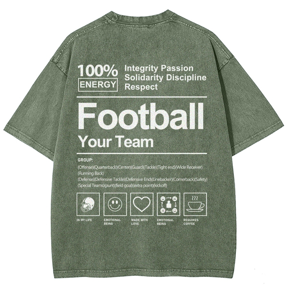 Football Unisex Fit Washed T-Shirt