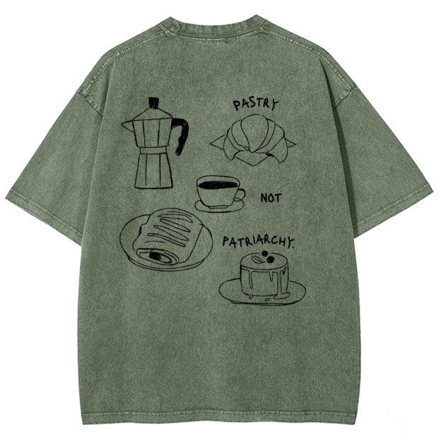Pastry not patriarchy feminist Unisex Fit Washed T-Shirt
