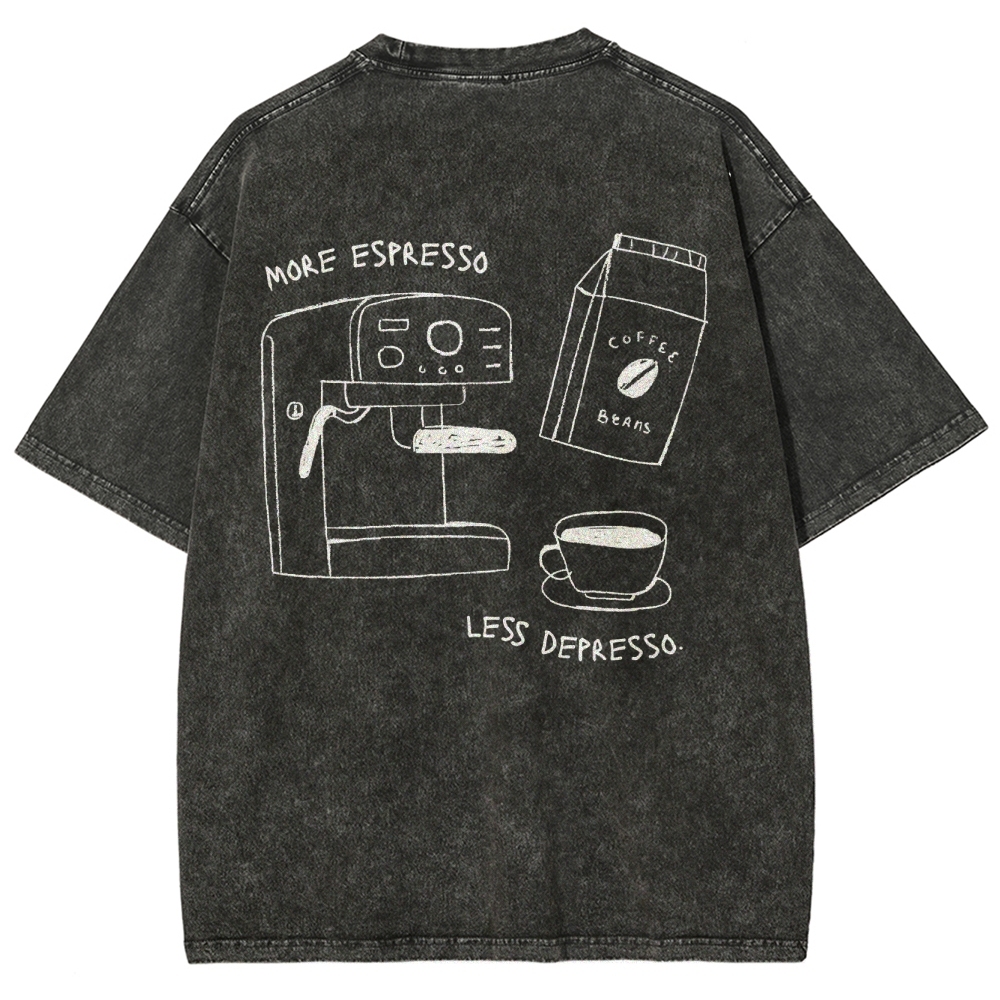 More espresso less depresso minimalistic Unisex Fit Washed T-Shirt
