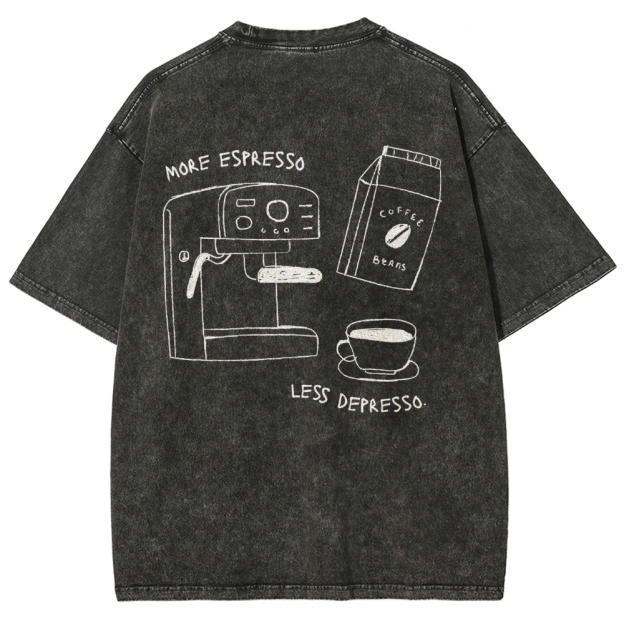 More espresso less depresso minimalistic Unisex Fit Washed T-Shirt
