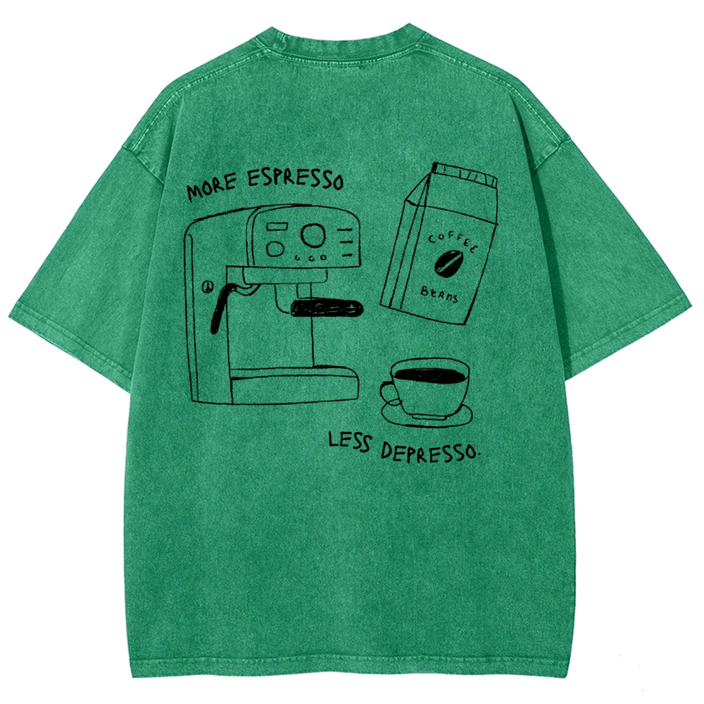 More espresso less depresso minimalistic Unisex Fit Washed T-Shirt