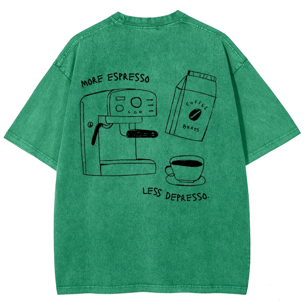 More espresso less depresso minimalistic Unisex Fit Washed T-Shirt
