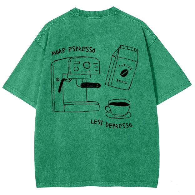 More espresso less depresso minimalistic Unisex Fit Washed T-Shirt
