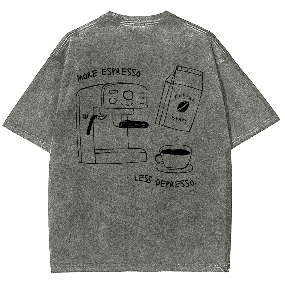 More espresso less depresso minimalistic Unisex Fit Washed T-Shirt