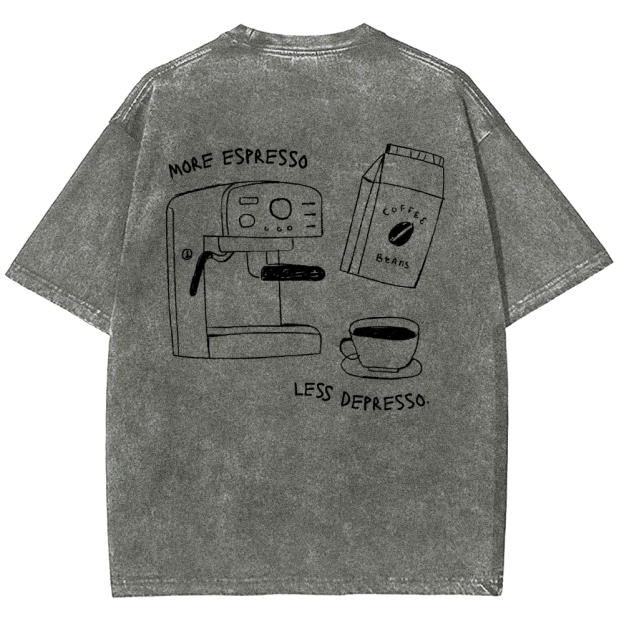 More espresso less depresso minimalistic Unisex Fit Washed T-Shirt