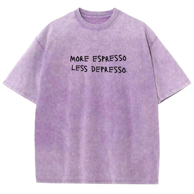 More espresso less depresso minimalistic Unisex Fit Washed T-Shirt
