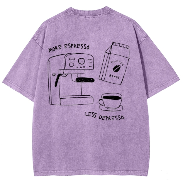 More espresso less depresso minimalistic Unisex Fit Washed T-Shirt