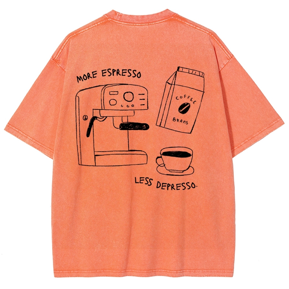 More espresso less depresso minimalistic Unisex Fit Washed T-Shirt