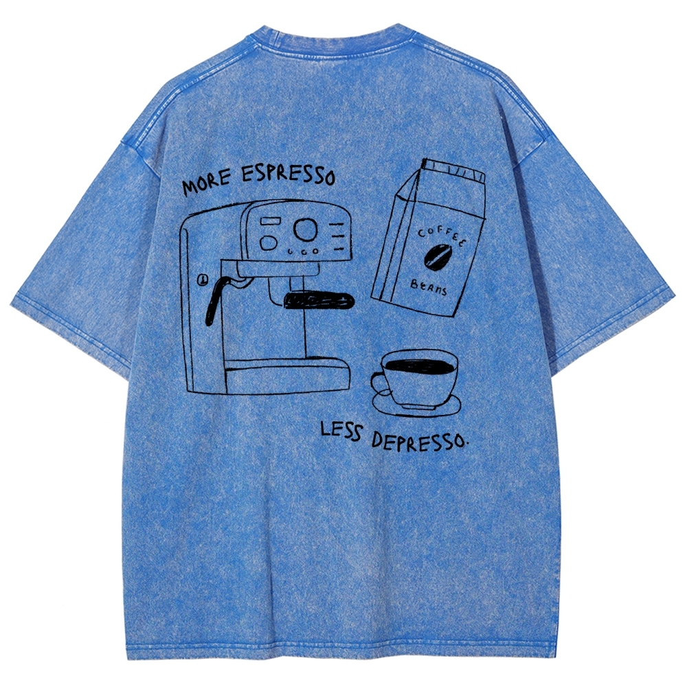 More espresso less depresso minimalistic Unisex Fit Washed T-Shirt