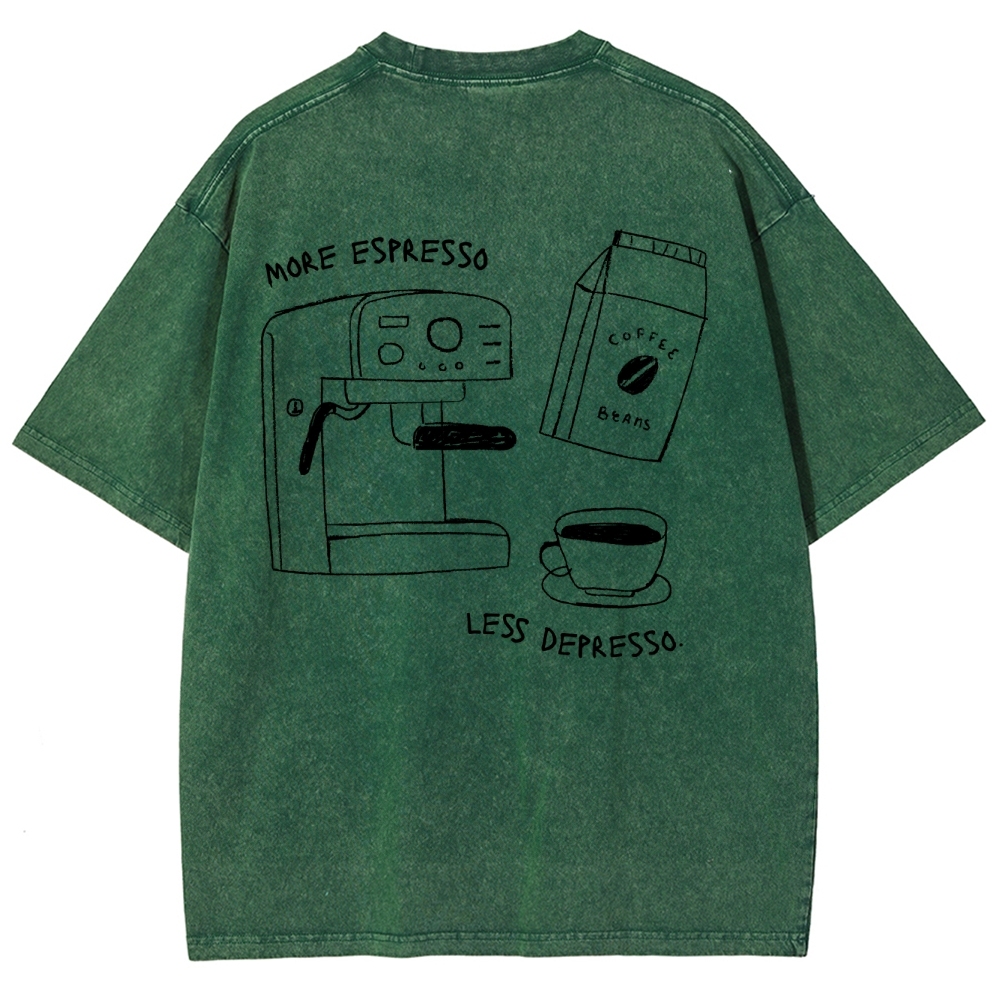 More espresso less depresso minimalistic Unisex Fit Washed T-Shirt