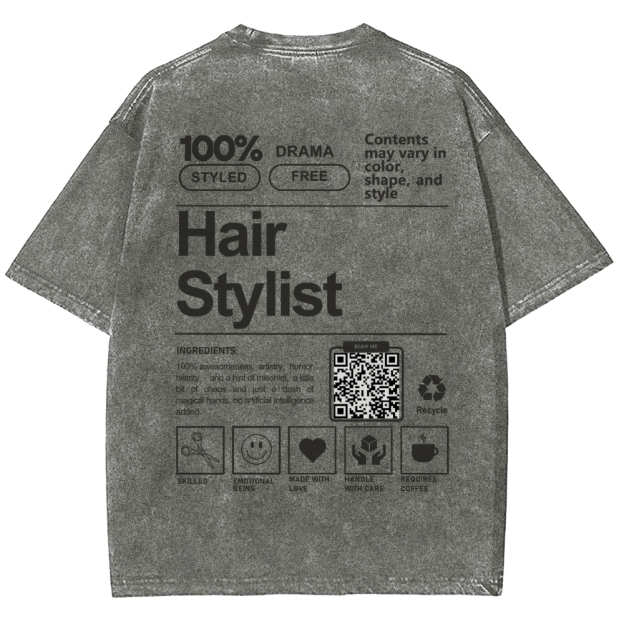 Hair Stylist Addcustom Or Code Unisex Fit Washed T-Shirt