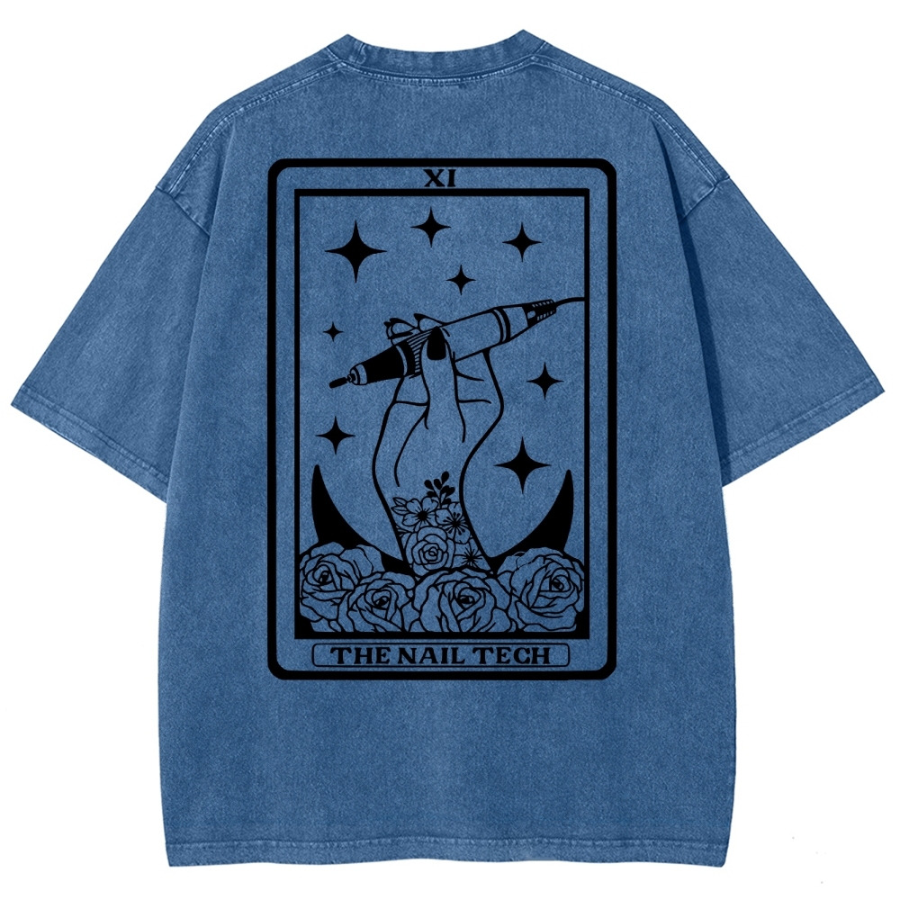 Nail Tech Unisex Fit Washed T-Shirt Customscool