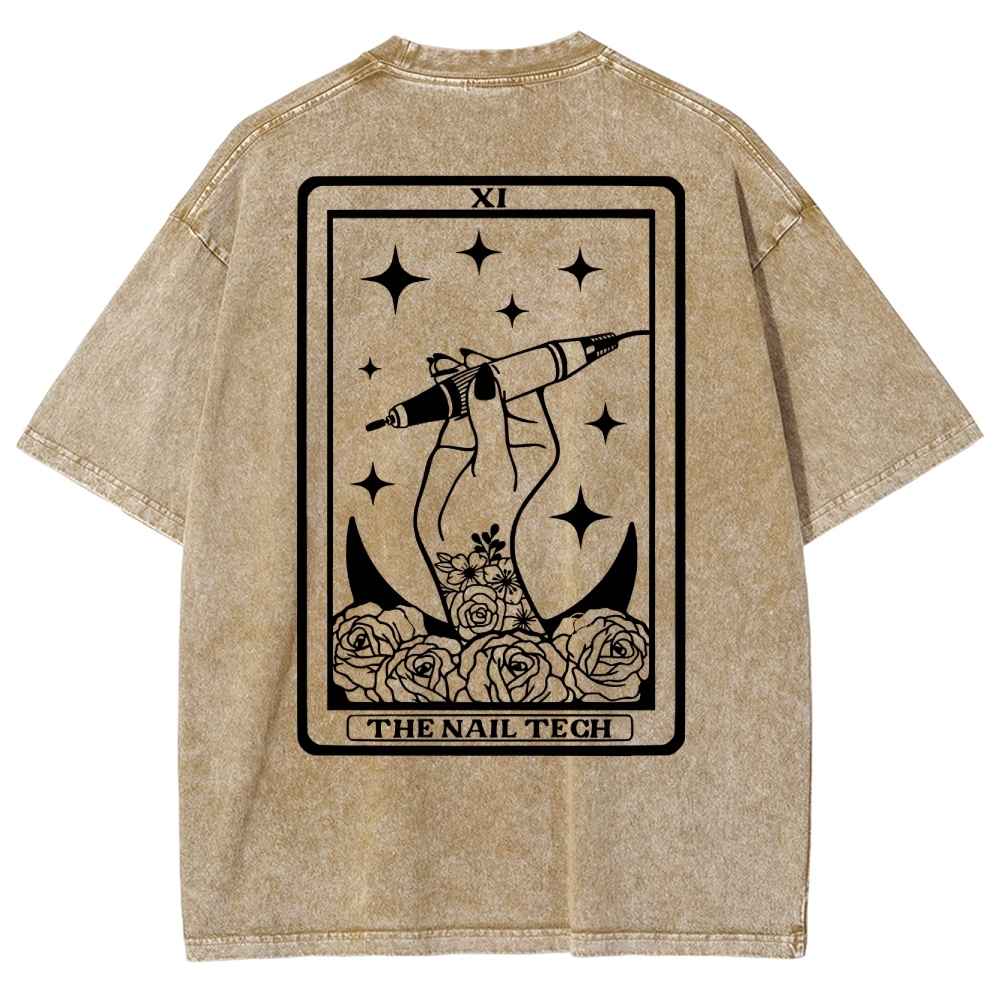 Nail Tech Unisex Fit Washed T-Shirt Customscool