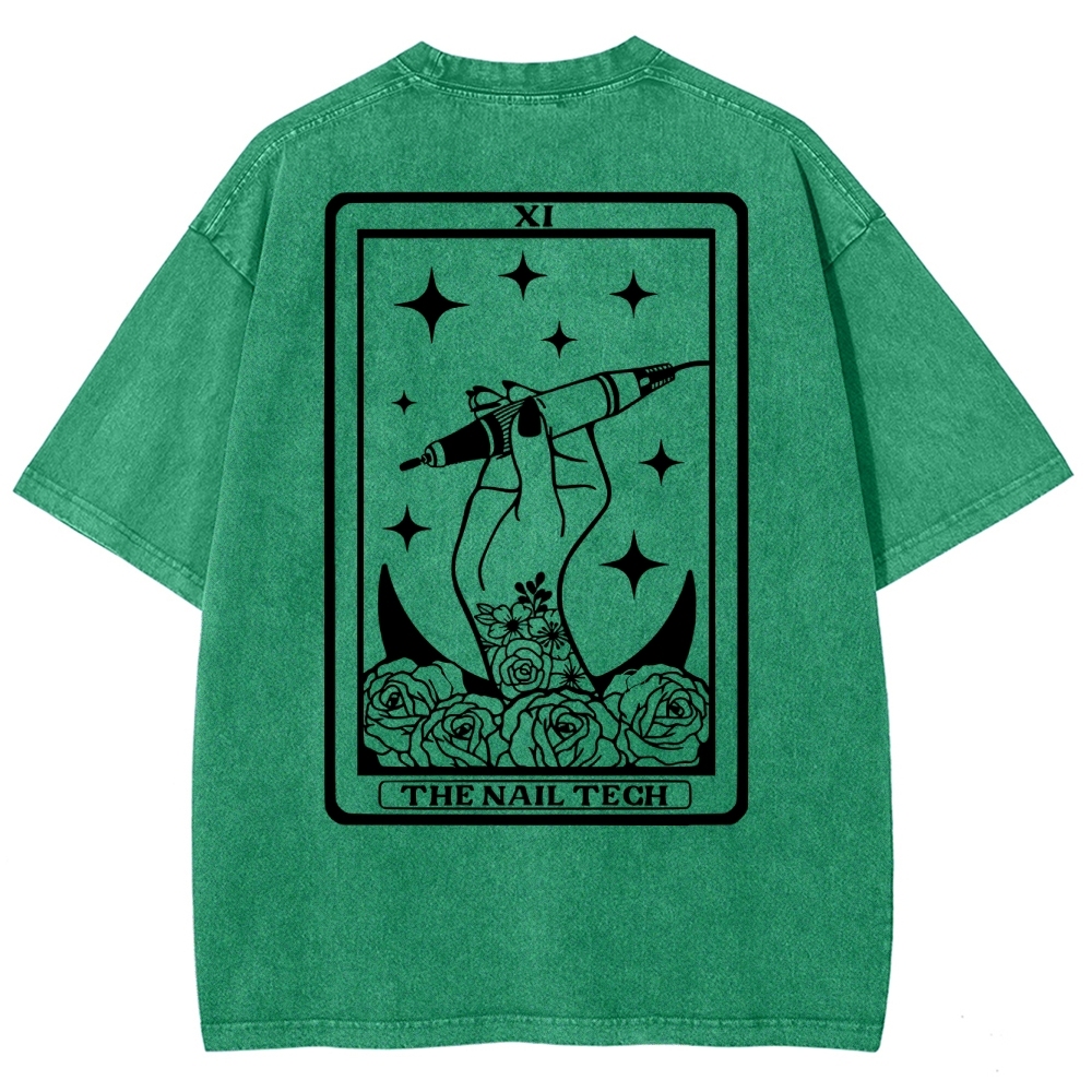 Nail Tech Unisex Fit Washed T-Shirt Customscool