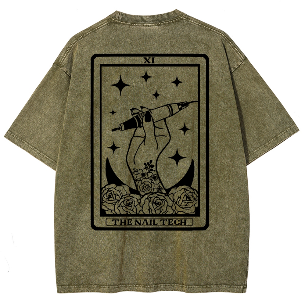 Nail Tech Unisex Fit Washed T-Shirt Customscool