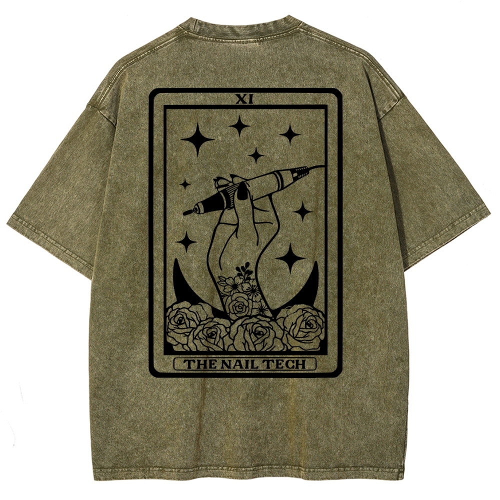 Nail Tech Unisex Fit Washed T-Shirt Customscool