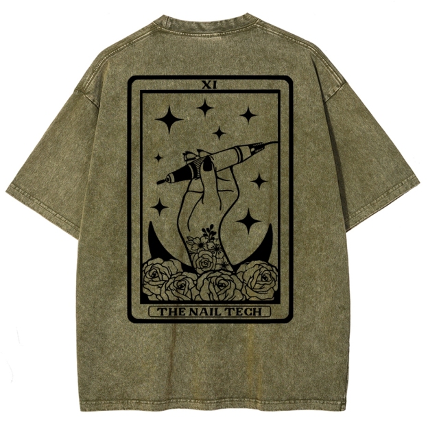 Nail Tech Unisex Fit Washed T-Shirt Customscool