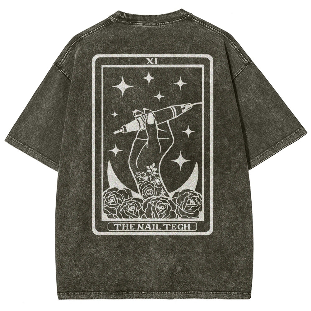 Nail Tech Unisex Fit Washed T-Shirt Customscool