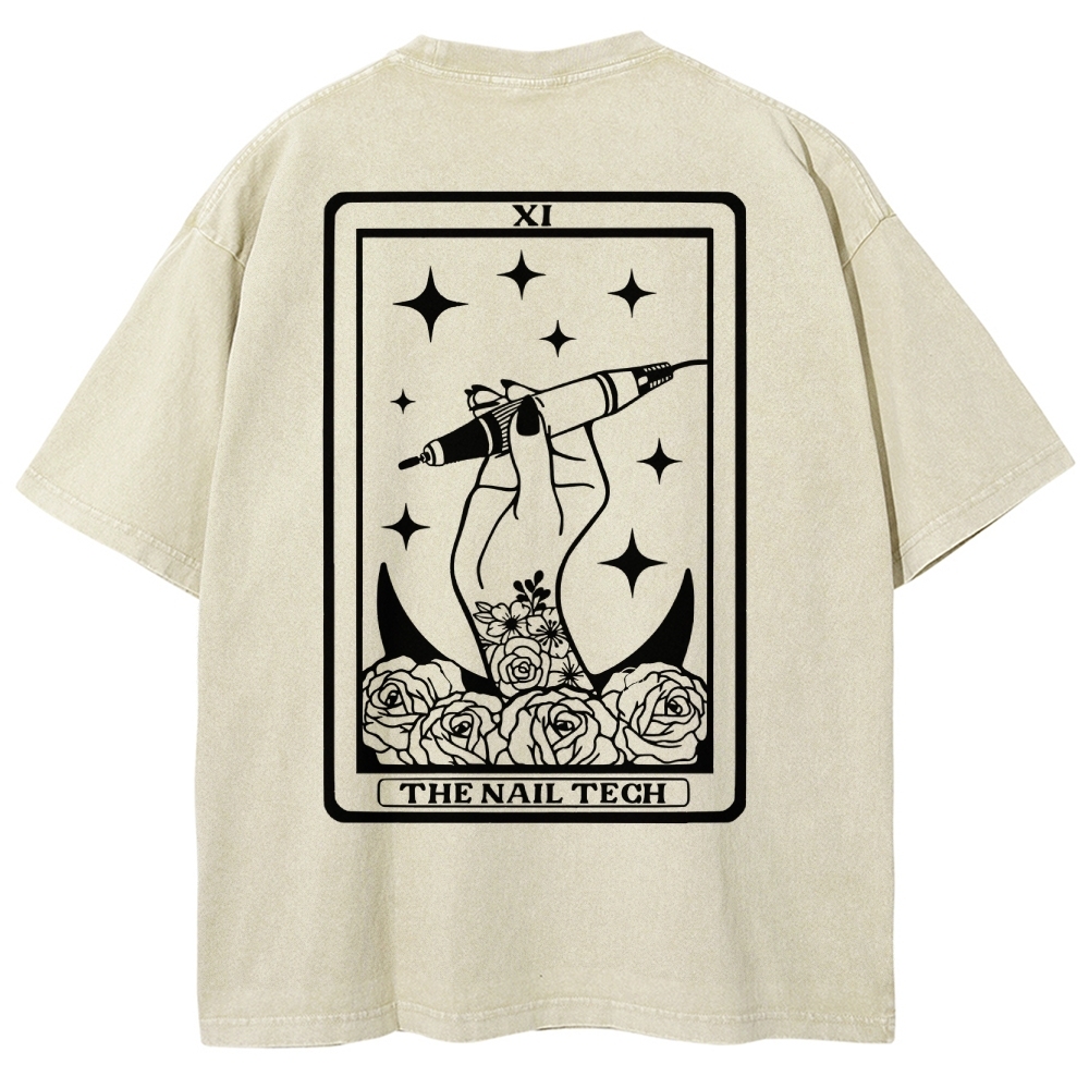 Nail Tech Unisex Fit Washed T-Shirt Customscool