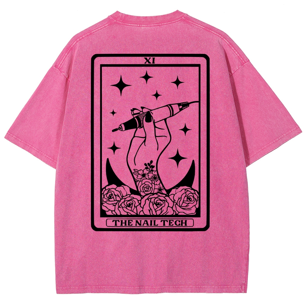 Nail Tech Unisex Fit Washed T-Shirt Customscool