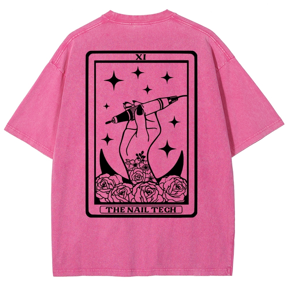 Nail Tech Unisex Fit Washed T-Shirt Customscool