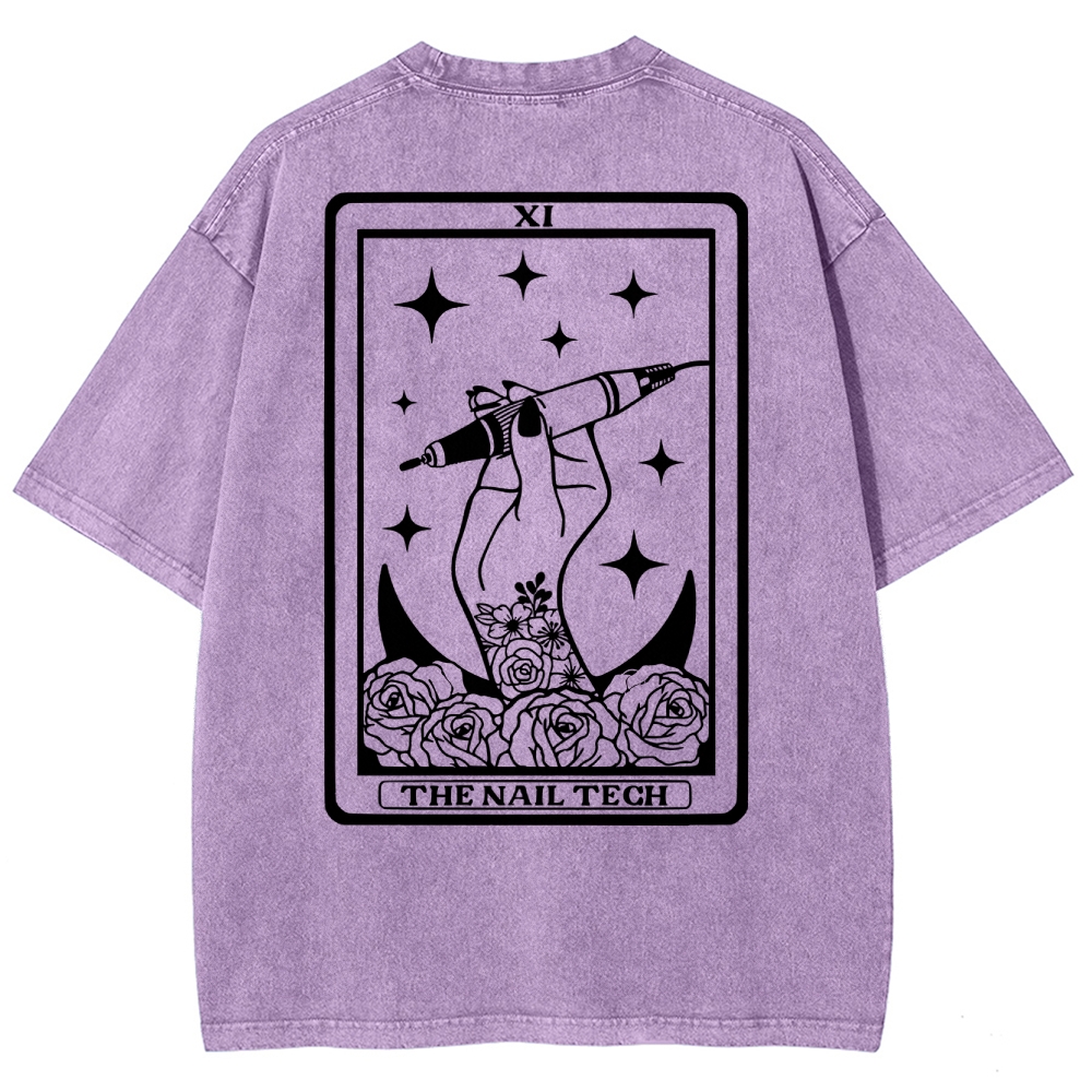 Nail Tech Unisex Fit Washed T-Shirt Customscool