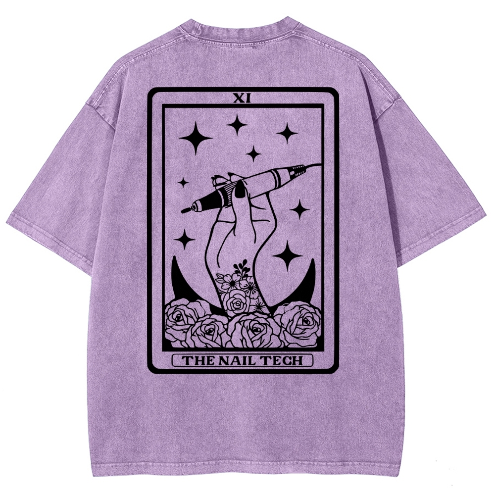 Nail Tech Unisex Fit Washed T-Shirt Customscool
