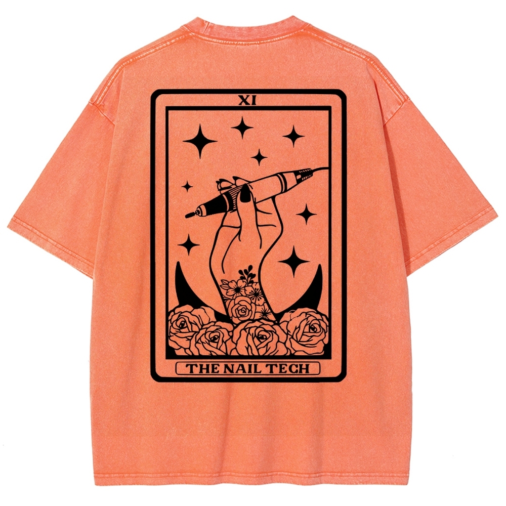 Nail Tech Unisex Fit Washed T-Shirt Customscool