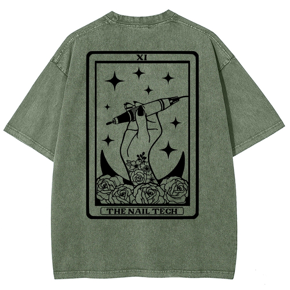 Nail Tech Unisex Fit Washed T-Shirt Customscool