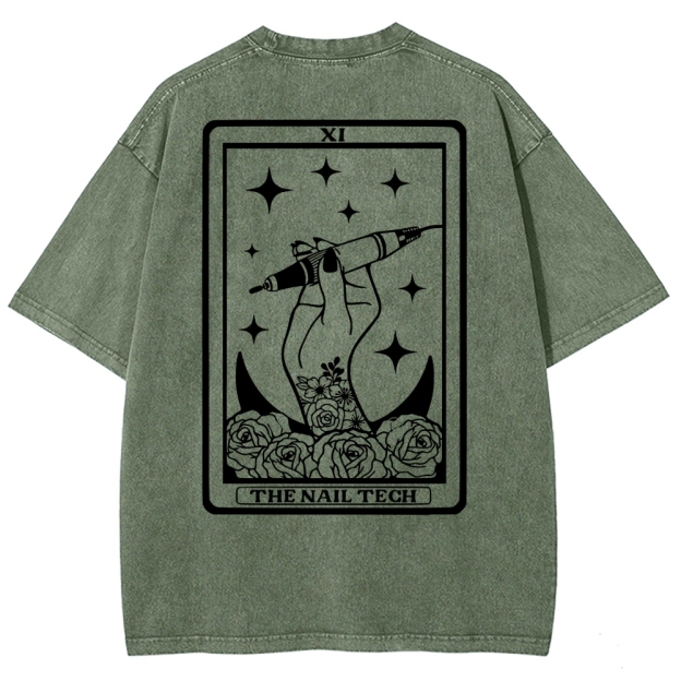 Nail Tech Unisex Fit Washed T-Shirt Customscool