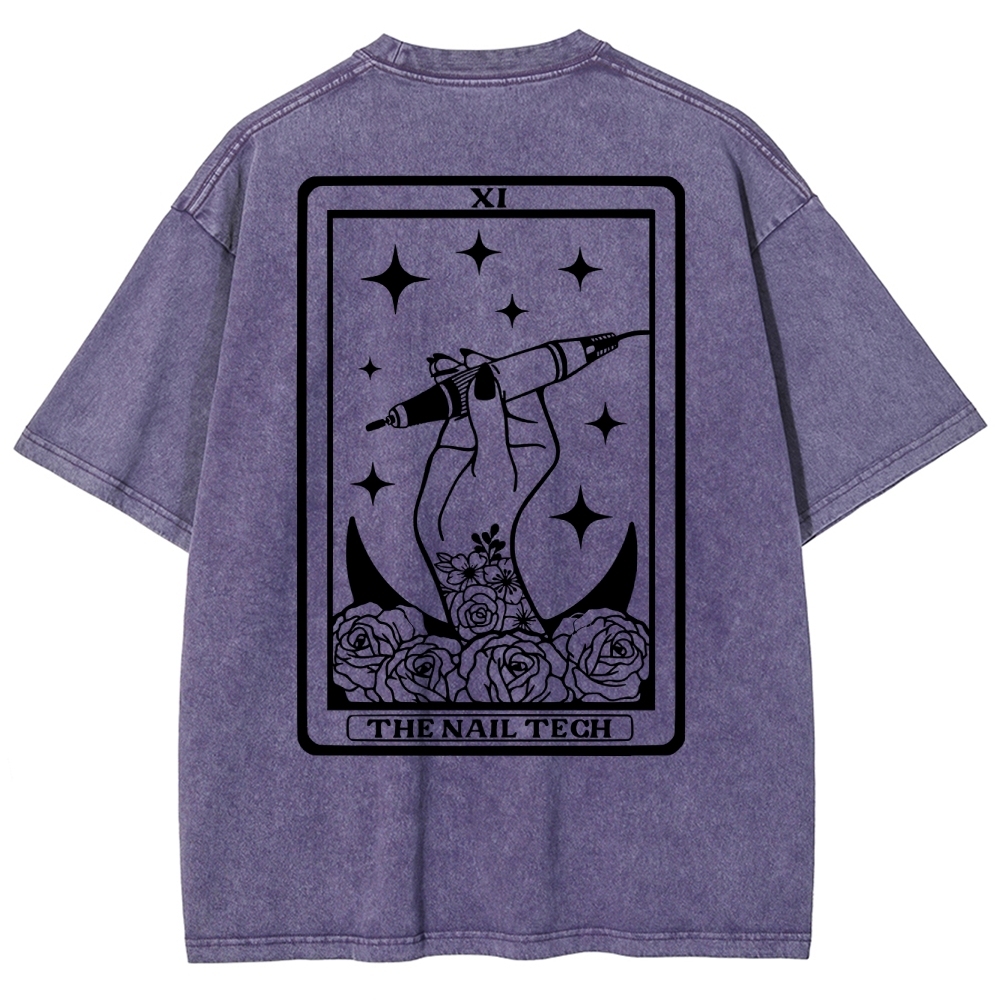 Nail Tech Unisex Fit Washed T-Shirt Customscool
