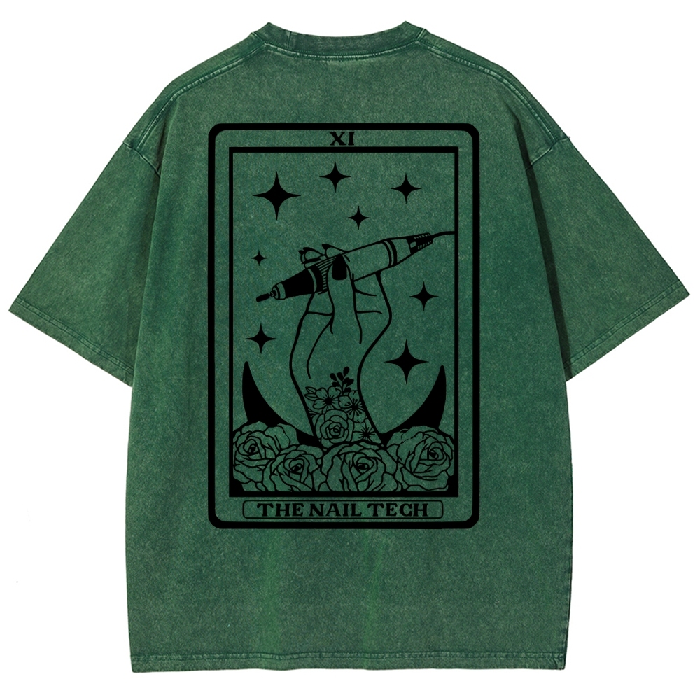 Nail Tech Unisex Fit Washed T-Shirt Customscool