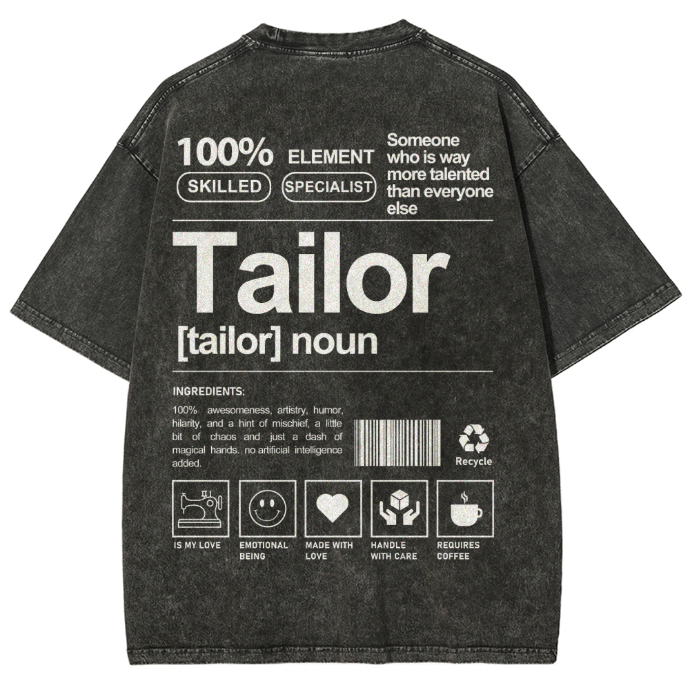 Tailor Unisex Fit Washed T-Shirt Customscool