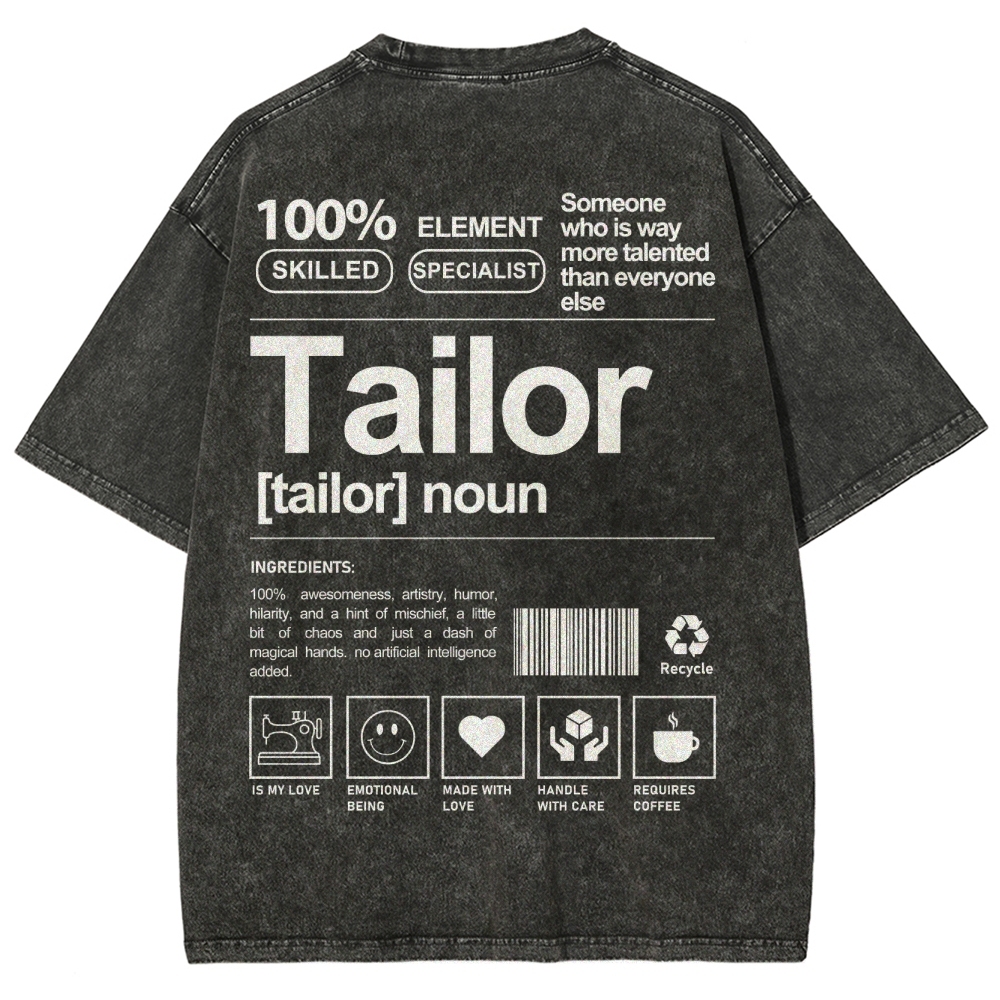 Tailor Unisex Fit Washed T-Shirt Customscool